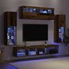 vidaXL Tv-meubelset met LED-striplichten 6 pcs Oud hout Bewerkt hout