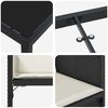 vidaXL Tuin eettafelset met kussen 5 pcs Zwart poly rattan