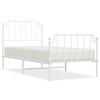 vidaXL Bedframe met hoofd- en voeteneinde metaal wit 90x190 cm