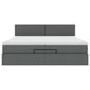 vidaXL Ottoman bed met matras 200x200 cm stof donkergrijs