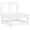vidaXL Middenbank met kussens massief grenenhout wit