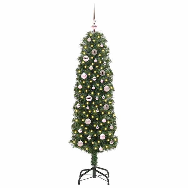 vidaXL Kunstkerstboom Groen 150 cm PVC en Staal en Kunststof