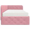 vidaXL Hoekbedframe met matras met hoofdeinde Roze 90 x 190 cm Fluweel