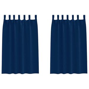 vidaXL Zwart-out Gordijnen met Ringen 2 st Donkerblauw 175 x 140 cm