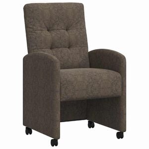 vidaXL Eetkamerstoelen met Wieltjes 2 st Faux suede leer Donkergrijs