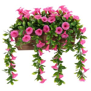 vidaXL Kunstbloemen paarsrood 55 x 20 x 55 cm PE en staal