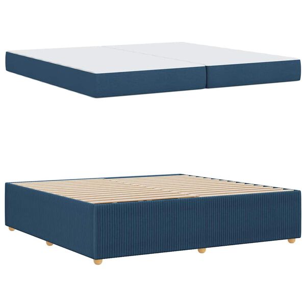 vidaXL Bedframe met matras Blauw 200 x 200 cm Stof