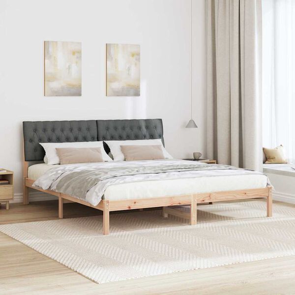 vidaXL Bedframe met Gevoerd Hoofdgedeelte Bruin 180 x 200 cm