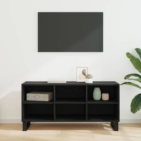 vidaXL TV-kast Zwart Eiken 103,5 x 30 x 50 cm Bewerkt hout