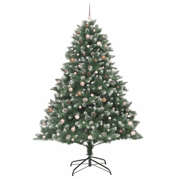 vidaXL Kunstkerstboom met 300 LED Groen 240 cm PVC en Plastic en Staal