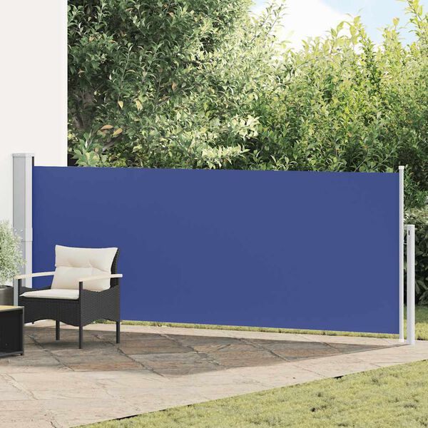 vidaXL Tuinscherm uittrekbaar 140x500 cm blauw