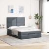 vidaXL Ottoman bed met matrassen 140x190cm fluweel donkergrijs