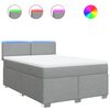 vidaXL Boxspring met matras stof lichtgrijs 160x200 cm