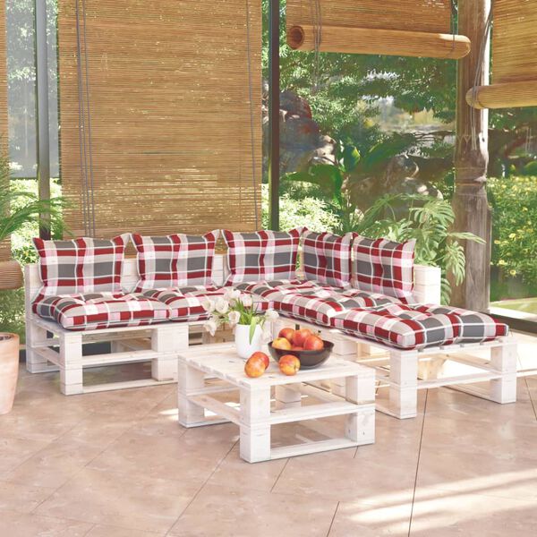 vidaXL 6-delige Loungeset met kussens pallet grenenhout