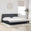 vidaXL Bedframe met LED zonder matras fluweel donkergrijs 200x200 cm