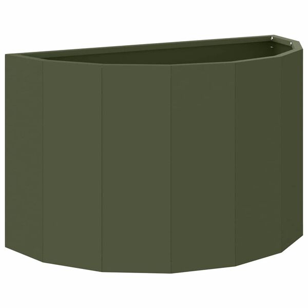 vidaXL Plantenbak Olijf Groen 60 x 30 x 35 cm Staal