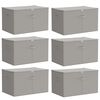 vidaXL Opbergbox 6 st Nonwoven stof 60 x 43 x 35 cm 90,3 L Grijs