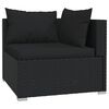 vidaXL 4-delige Loungeset met kussens poly rattan zwart