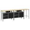 vidaXL Werkbankset 3 st Rood en Grijs Gepoedercoat staal