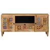 vidaXL TV-kast met lade Naturel 105 x 33,5 x 46 cm Massief Mango Hout