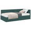 vidaXL Hoekbedframe met Matras met hoofdeinde 2 pcs Groen Fluweel