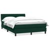 vidaXL Boxspring met matras fluweel donkergroen 160x210 cm