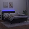 vidaXL Boxspring met matras en LED fluweel zwart 140x190 cm