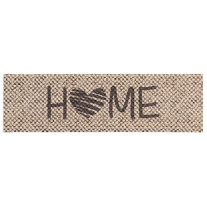 vidaXL Keuken Vloerkleed Beige home 150 x 45 cm 100% Polyamide Wasbaar