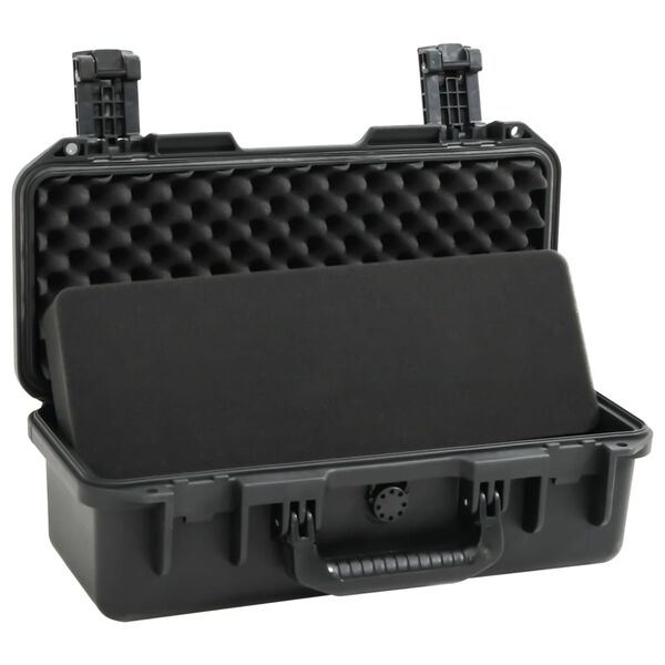 vidaXL Flightcase draagbaar 46,5x21,5x17,5 cm PP zwart
