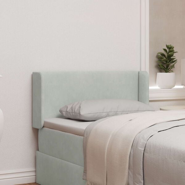 vidaXL Hoofdbord oor Lichtgrijs 40,5 x 40,5 x 4 cm Fluweel