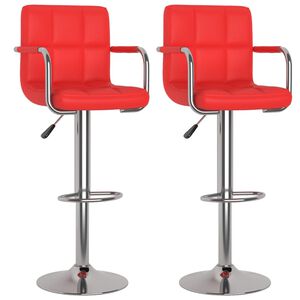 vidaXL Barstoelen 2 st kunstleer rood