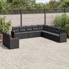 vidaXL 11-delige Loungeset met kussens poly rattan zwart