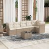 vidaXL 7-delige Loungeset met kussens poly rattan beige