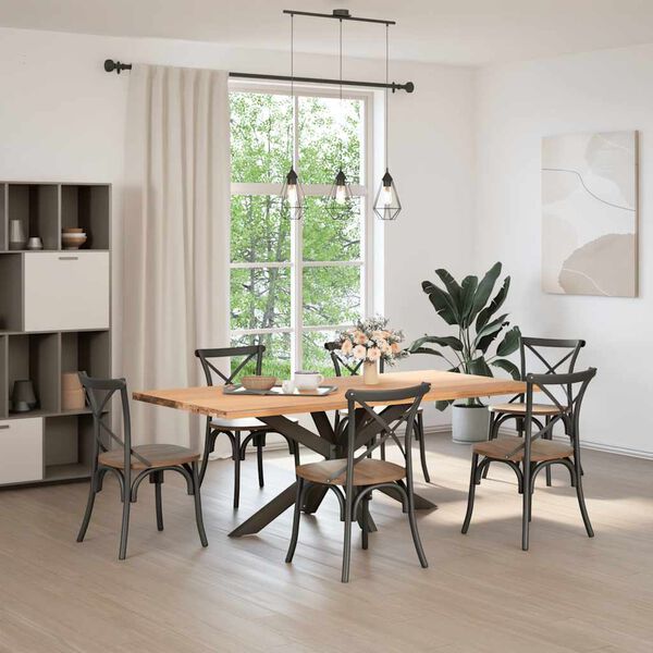 vidaXL Eettafelpoot spider vorm 150x78x(72-73) cm staal naturel