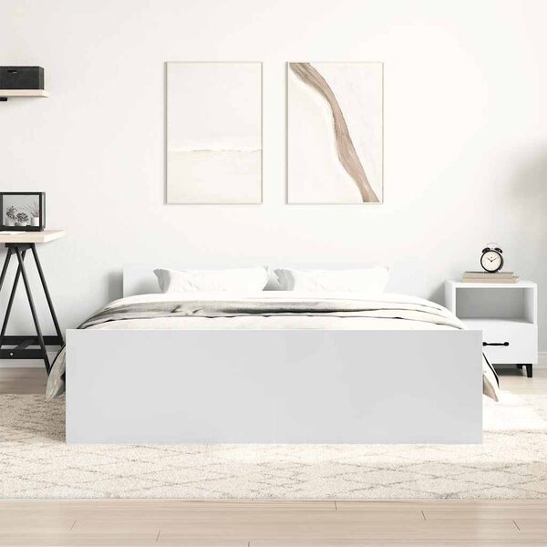 vidaXL Bedframe met hoofd- en voeteneinde wit 120 x 190 cm