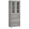 vidaXL Hoge kast 69,5x34x180 cm bewerkt hout grijs sonoma eikenkleurig