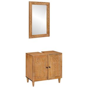 vidaXL Badkamermeubelset 2 st Bruin 62 x 33 x 58 cm Bewerkt hout