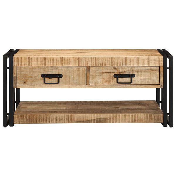 vidaXL Salontafel 90x50x38 cm massief ruw mangohout