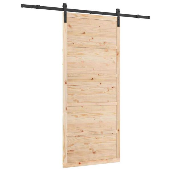 vidaXL Schuifdeur Bruin 90 x 208 cm Massief grenenhout