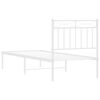 vidaXL Bedframe met hoofdbord zonder matras metaal wit 75x190 cm