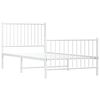 vidaXL Bedframe met hoofd- en voeteneinde metaal wit 90x190 cm