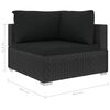 vidaXL 11-delige Loungeset met kussens poly rattan zwart