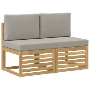 vidaXL 2 Stuk Buiten Midden Sofa Massief Acaciahout Wit