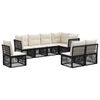 vidaXL Tuinbankenset 8 pcs Zwart poly rattan