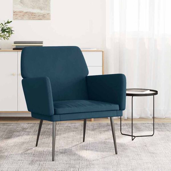 vidaXL Fauteuil 62x79x79 cm fluweel blauw