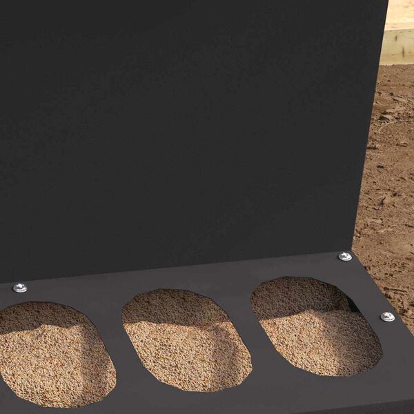 vidaXL Kip voerbak Zwart 40 x 40 x 45 cm Koudgewalst Staal