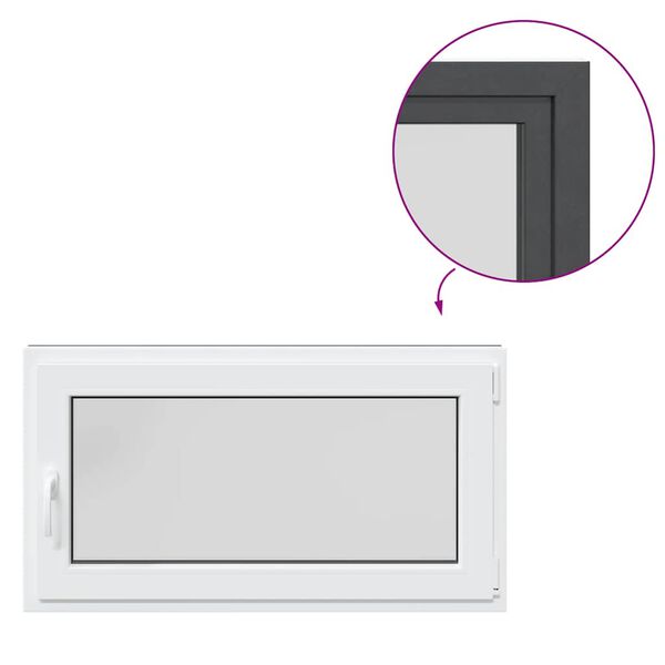 vidaXL Kelderraam "RISOR" 110x70 cm draai-kiep DIN rechts antraciet