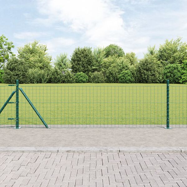 vidaXL Hekpalen 7 pcs Groen Ø32mm 70 cm Gegalvaniseerd staal