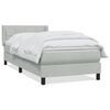 vidaXL Boxspring met matras fluweel lichtgrijs 80x220 cm