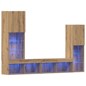 vidaXL TV-kast 4 pcs artisanaal eikenkleurig Bewerkt hout